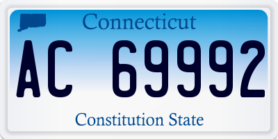 CT license plate AC69992
