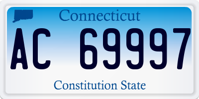 CT license plate AC69997