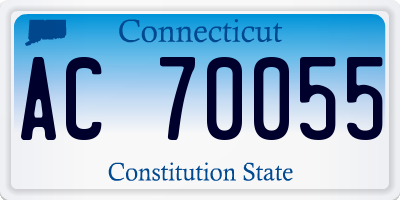 CT license plate AC70055