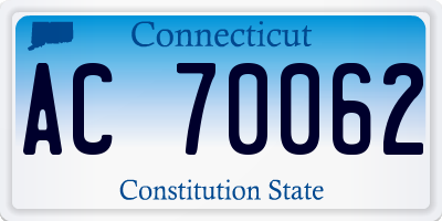 CT license plate AC70062