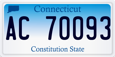 CT license plate AC70093