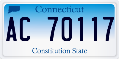 CT license plate AC70117