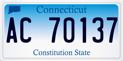 CT license plate AC70137