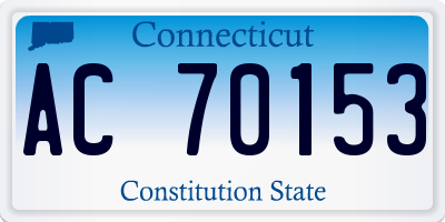 CT license plate AC70153