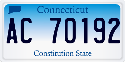CT license plate AC70192