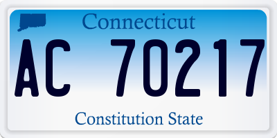 CT license plate AC70217