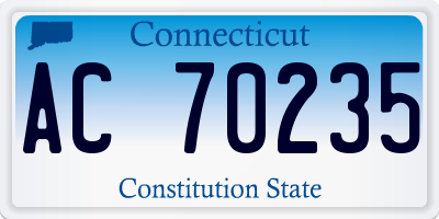 CT license plate AC70235