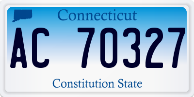 CT license plate AC70327
