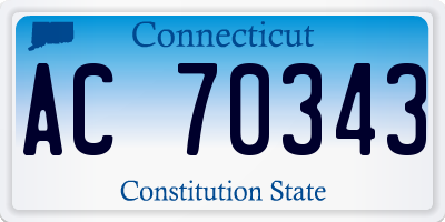 CT license plate AC70343