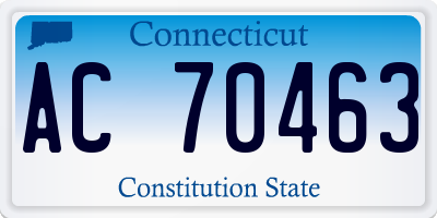 CT license plate AC70463