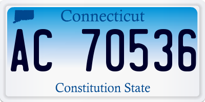 CT license plate AC70536