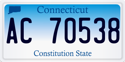CT license plate AC70538