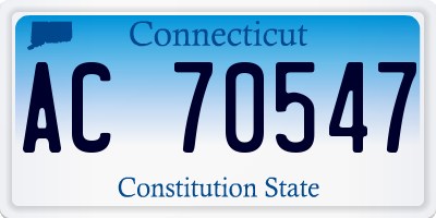CT license plate AC70547