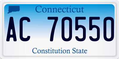 CT license plate AC70550