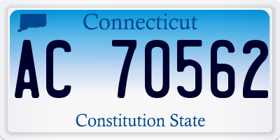 CT license plate AC70562