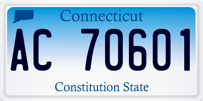 CT license plate AC70601