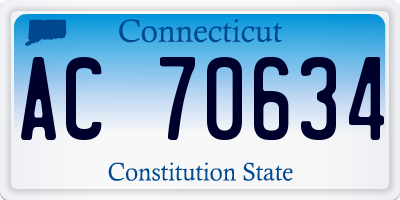 CT license plate AC70634
