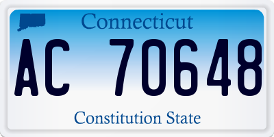 CT license plate AC70648