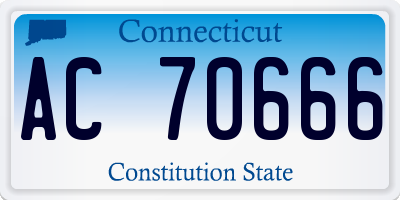 CT license plate AC70666