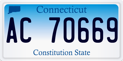CT license plate AC70669