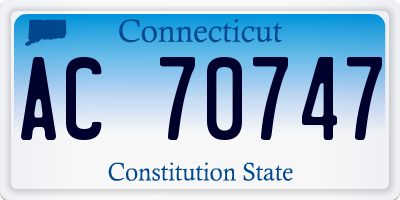 CT license plate AC70747