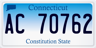CT license plate AC70762