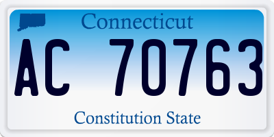 CT license plate AC70763