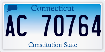 CT license plate AC70764