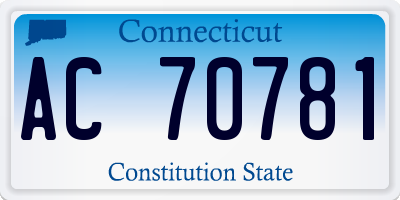 CT license plate AC70781