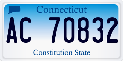 CT license plate AC70832
