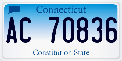 CT license plate AC70836