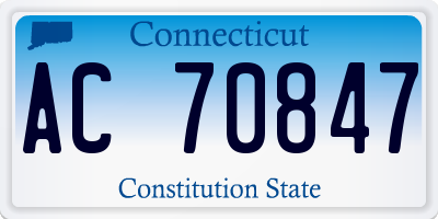 CT license plate AC70847