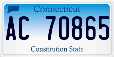 CT license plate AC70865