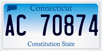 CT license plate AC70874