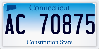CT license plate AC70875