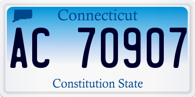 CT license plate AC70907