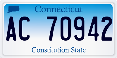 CT license plate AC70942