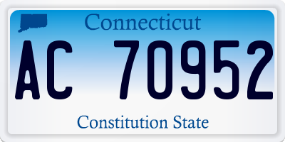 CT license plate AC70952
