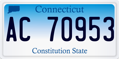 CT license plate AC70953