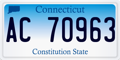CT license plate AC70963