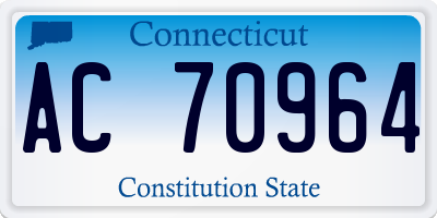 CT license plate AC70964