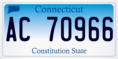 CT license plate AC70966