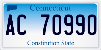 CT license plate AC70990