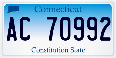CT license plate AC70992