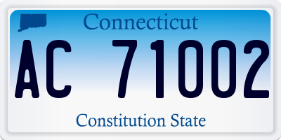CT license plate AC71002
