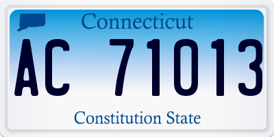 CT license plate AC71013