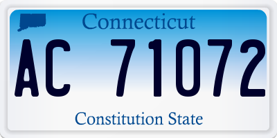 CT license plate AC71072
