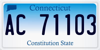 CT license plate AC71103