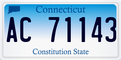 CT license plate AC71143