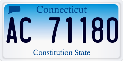 CT license plate AC71180